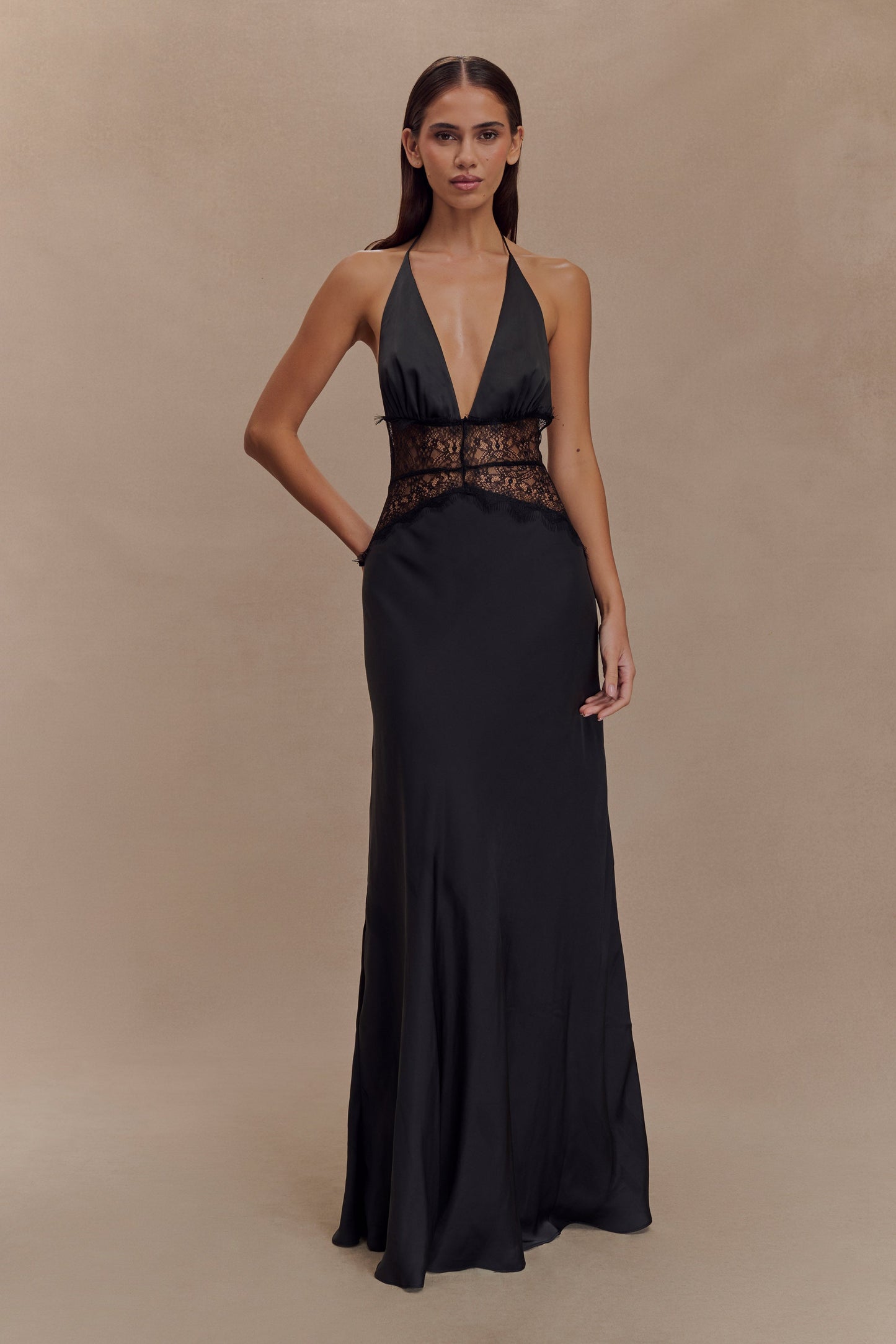 Avery - Dantelli Halter Maxi Elbise Mağazam