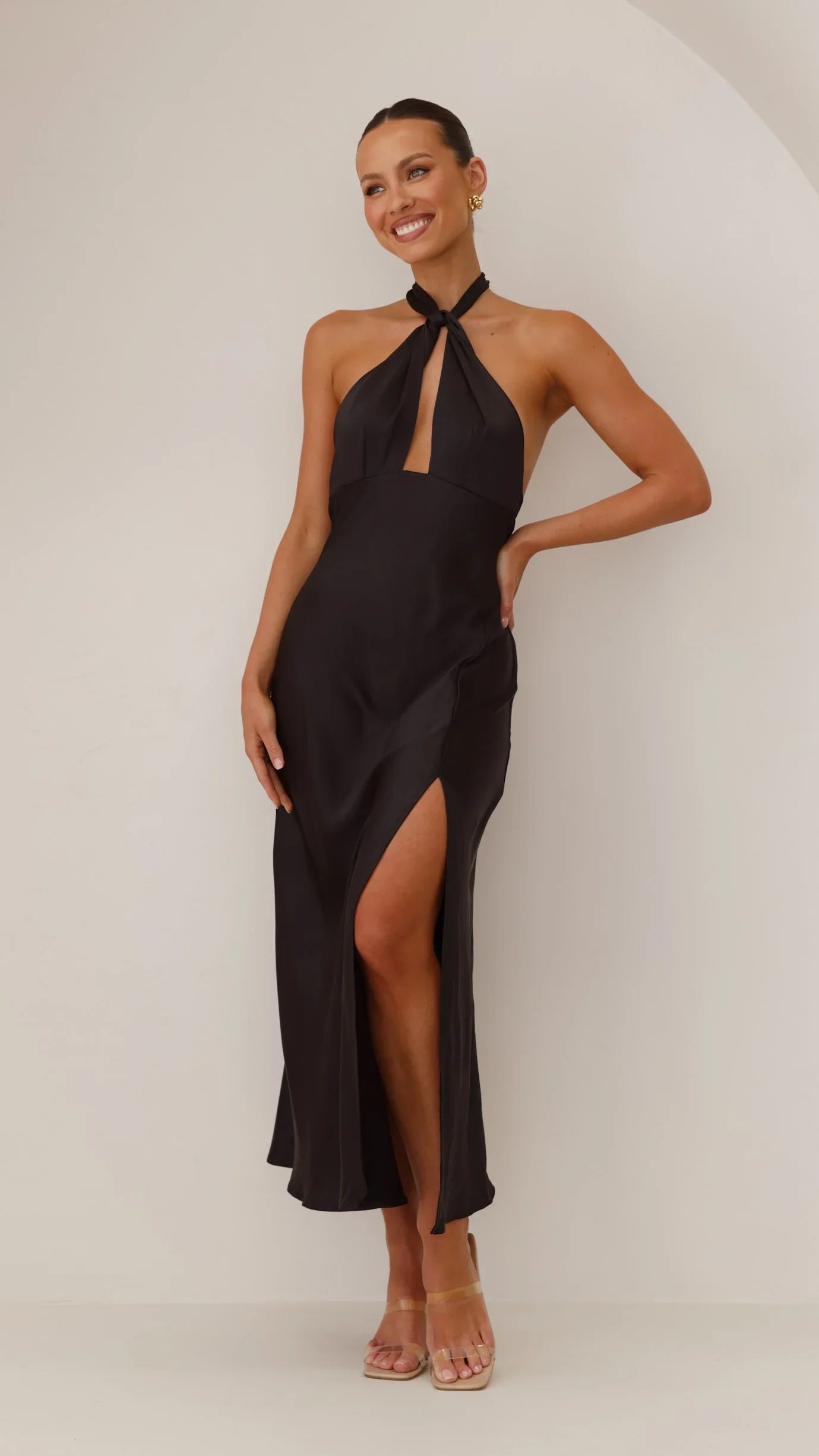 Vesta - Halter Maxi Dress Daily Discount Hub