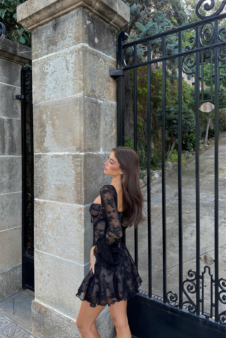 Iseryn - Vintage İşlemeli Ağı Mesh Mini Elbise Mağazam