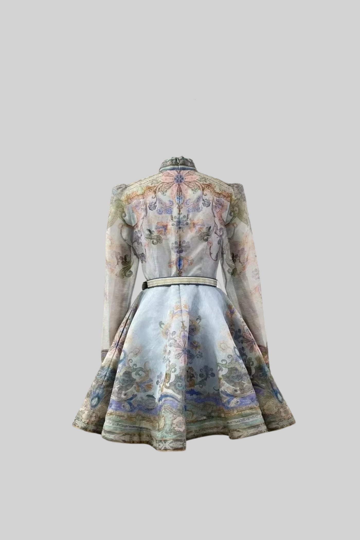 Vintage Çiçek Motifli Pastel Mini Elbise Siaora