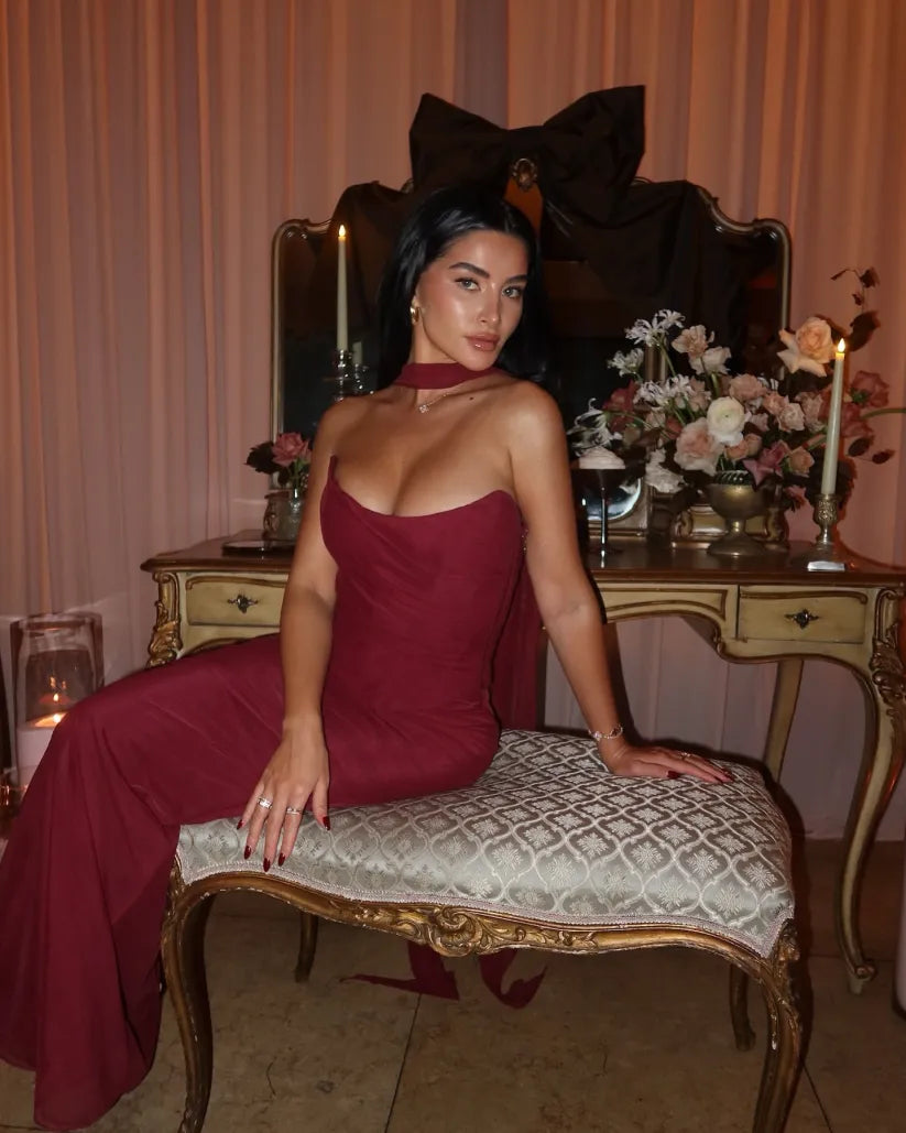 Aniyah | Askısız Bodycon Maxi Elbise THESVELTECHIC
