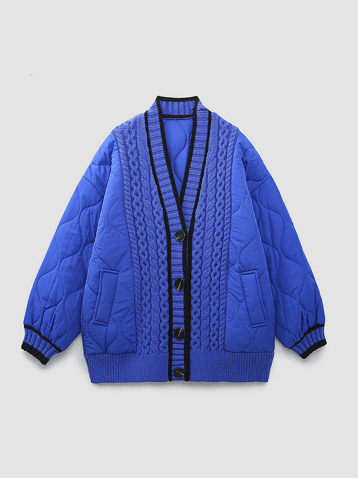 Örgülü Kiloş Oversized Hırka Kaban Quvarse