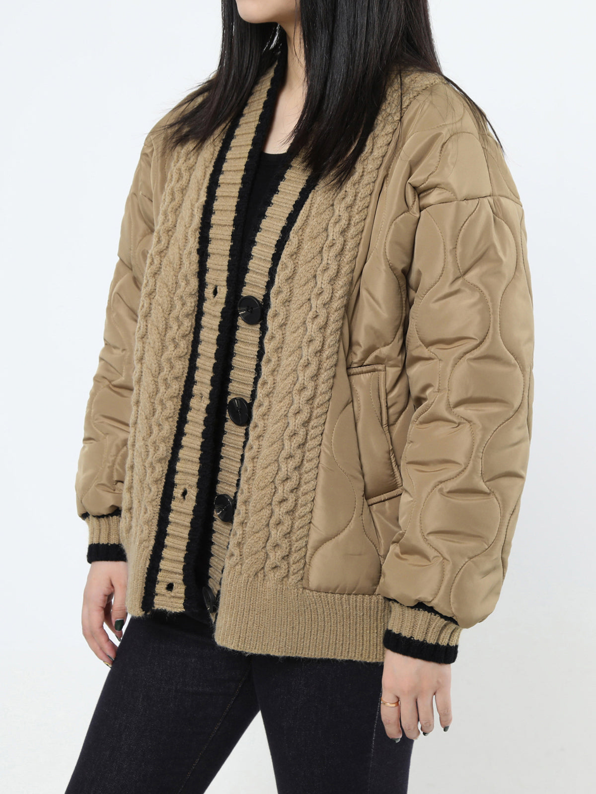 Örgülü Kiloş Oversized Hırka Kaban Quvarse