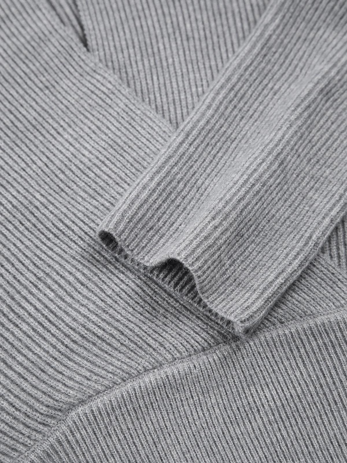Gri Kuşak Detaylı Minimalist Triko Kazak Siaora