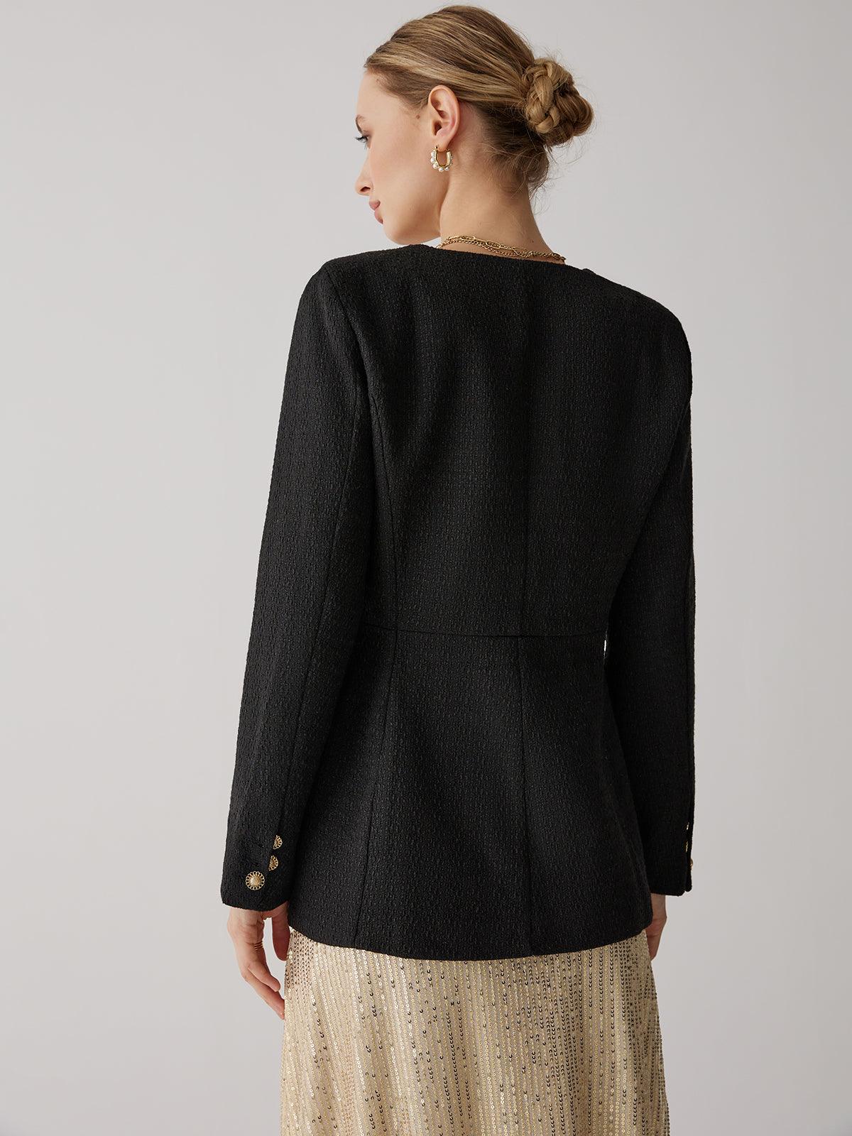 Golden Button Elegance Blazer Siaora