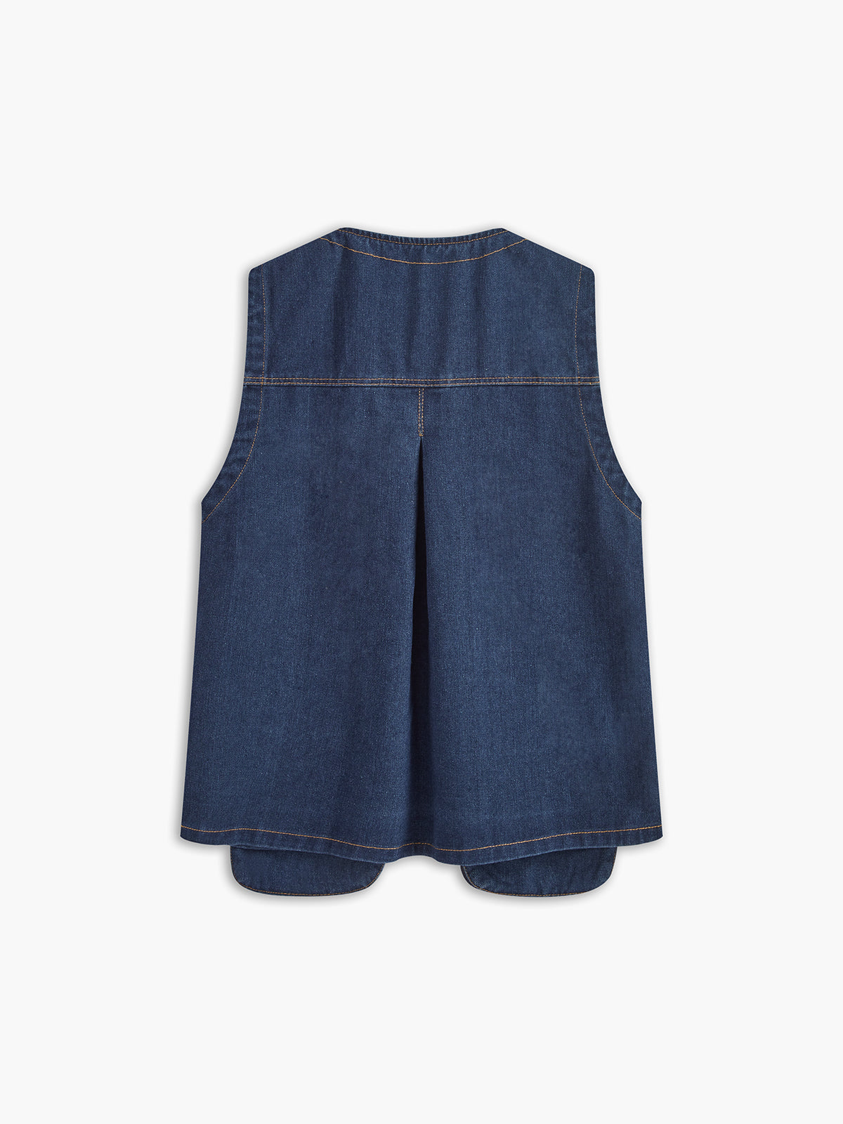 Kravat Yaka Cepli Pileli Denim Uzun Üst Siaora