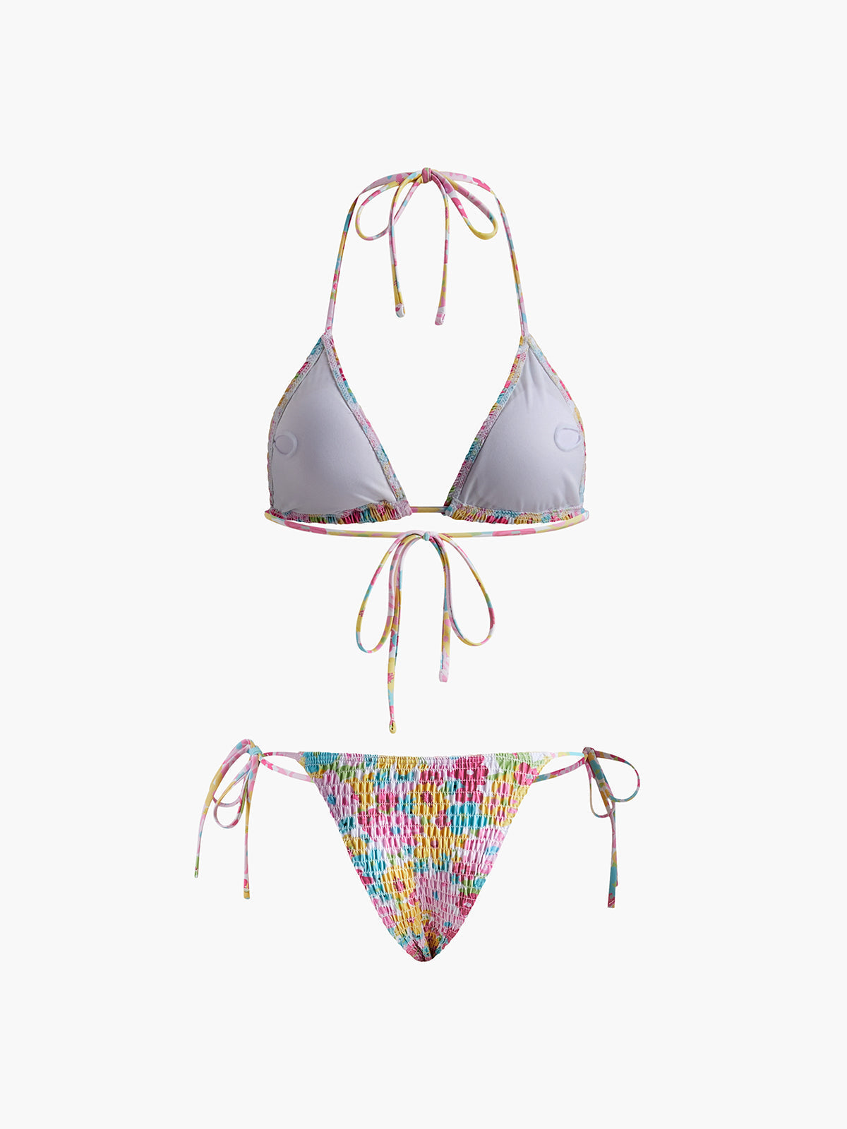 Büzgülü Baskılı Çıkarılabilir Dolgulu Bikini Seti Siaora