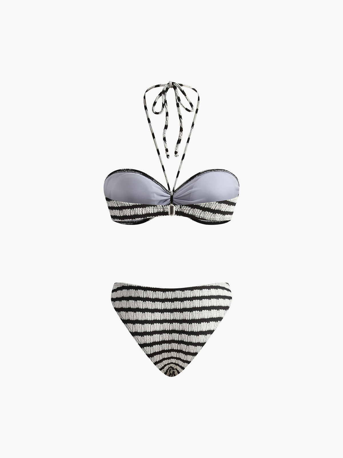 Çizgili Halter Çıkarılabilir Pedli Bikini Takımları Siaora