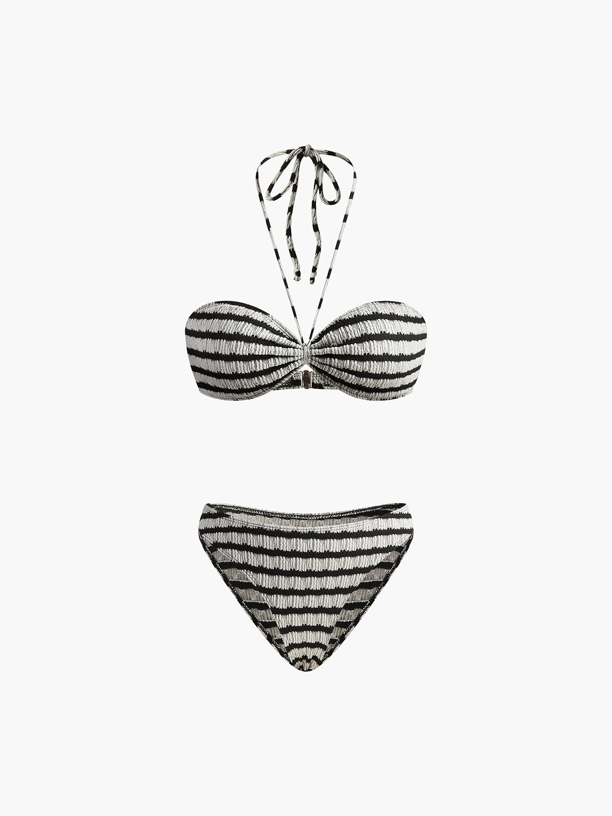 Çizgili Halter Çıkarılabilir Pedli Bikini Takımları Siaora