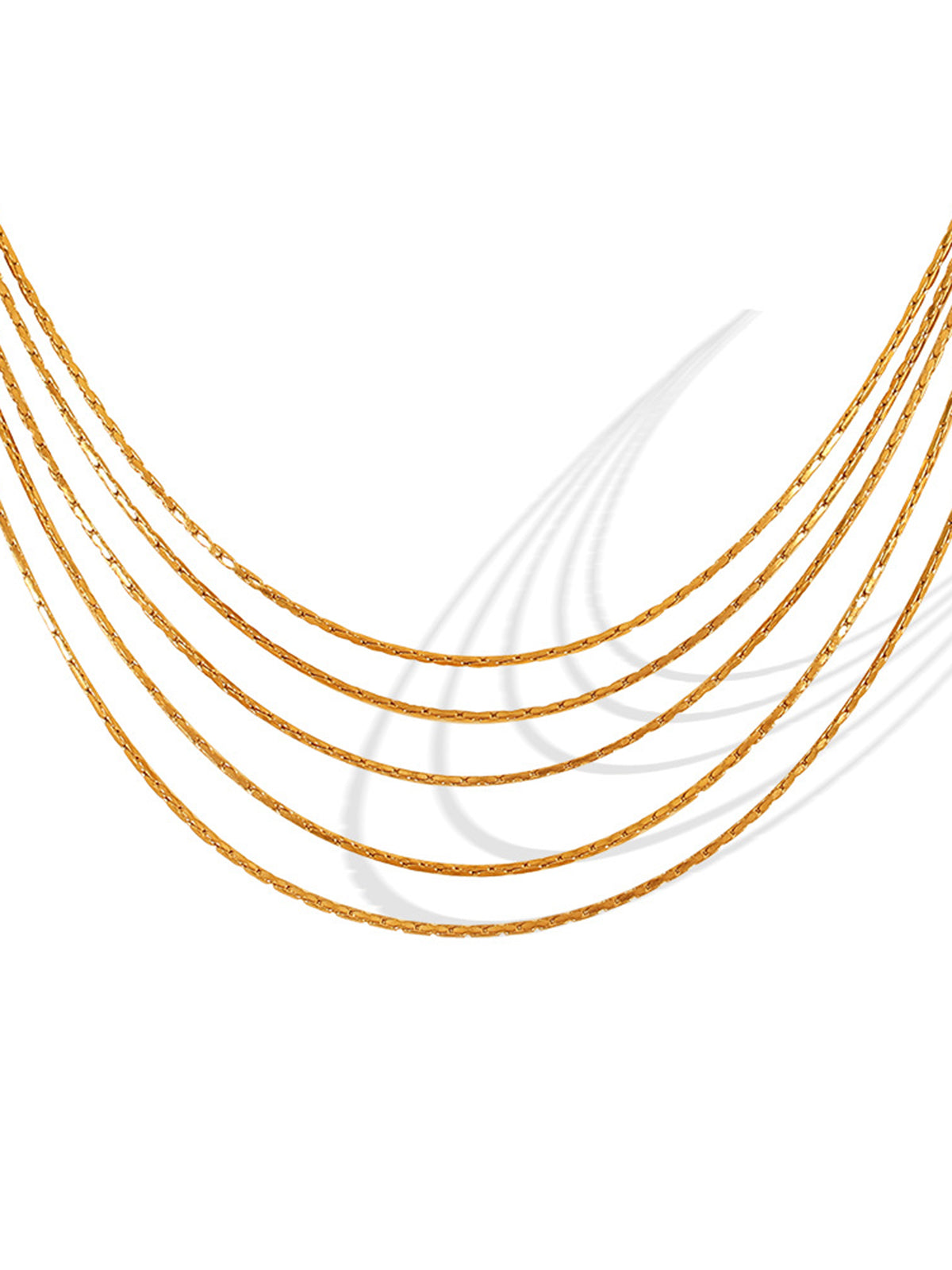 Üst Üste Dizilmiş Altın Kolye THESVELTECHIC