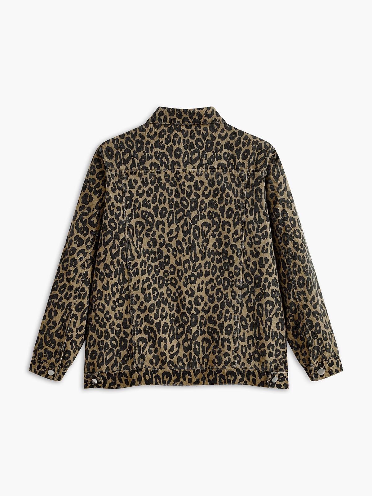 Leopar Desenli Oversize Kot Ceket Siaora