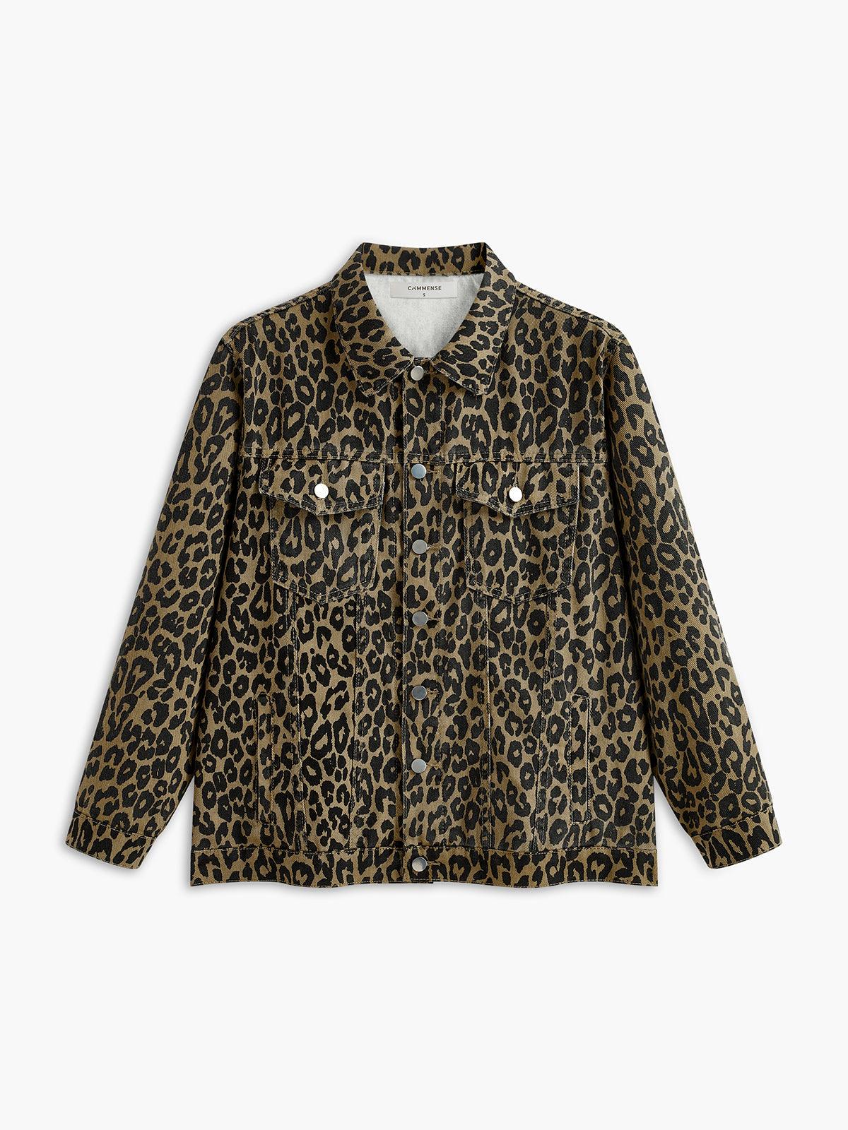 Leopar Desenli Oversize Kot Ceket Siaora