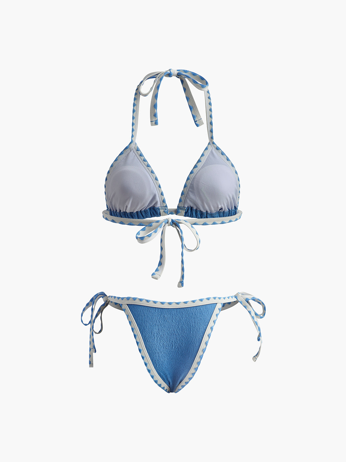 Kontrast Bağcıklı Düğümlü Bikini Takımı Siaora