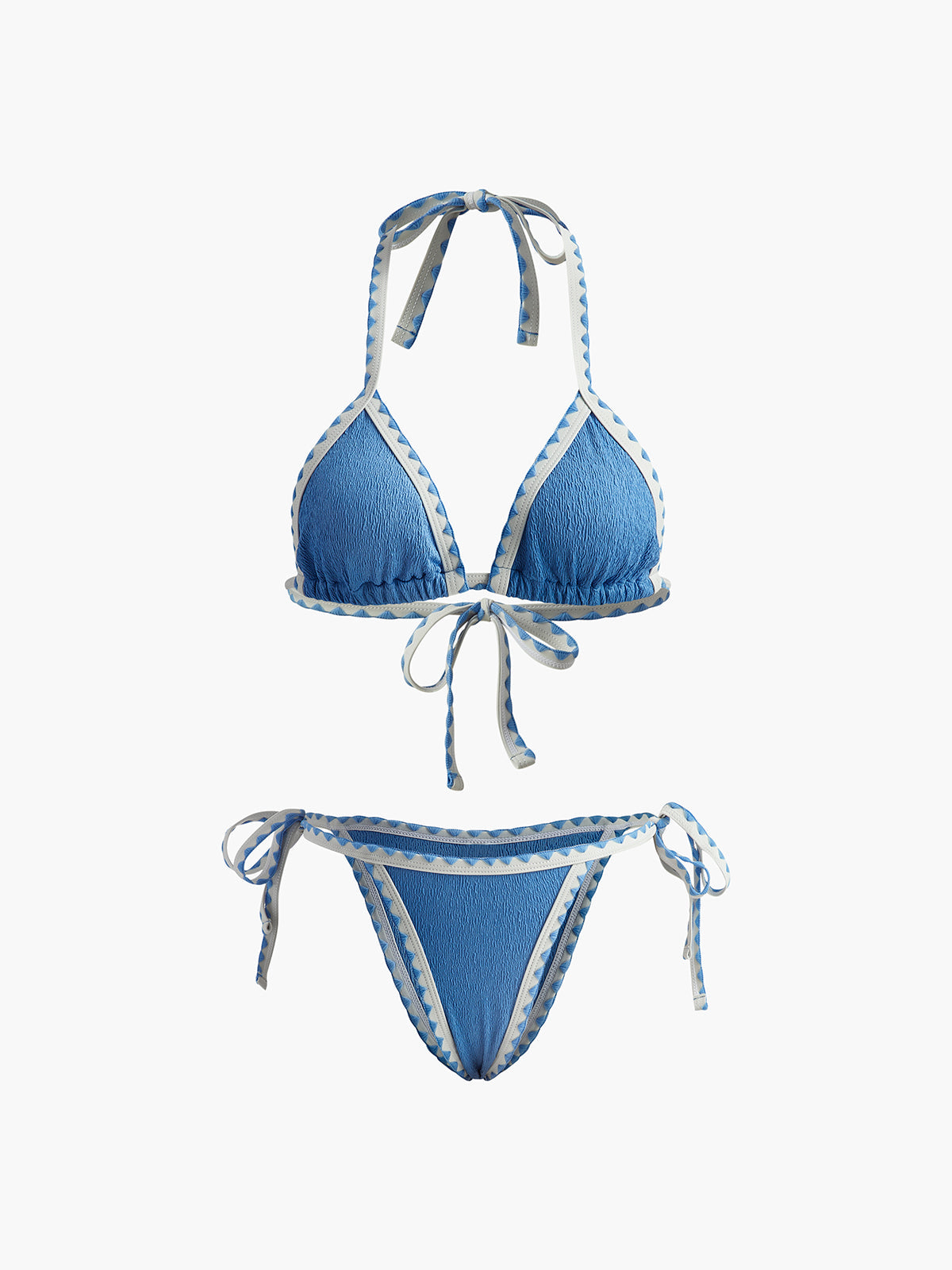 Kontrast Bağcıklı Düğümlü Bikini Takımı Siaora