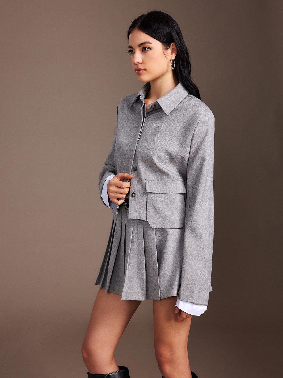Elegant Grey Blazer Siaora