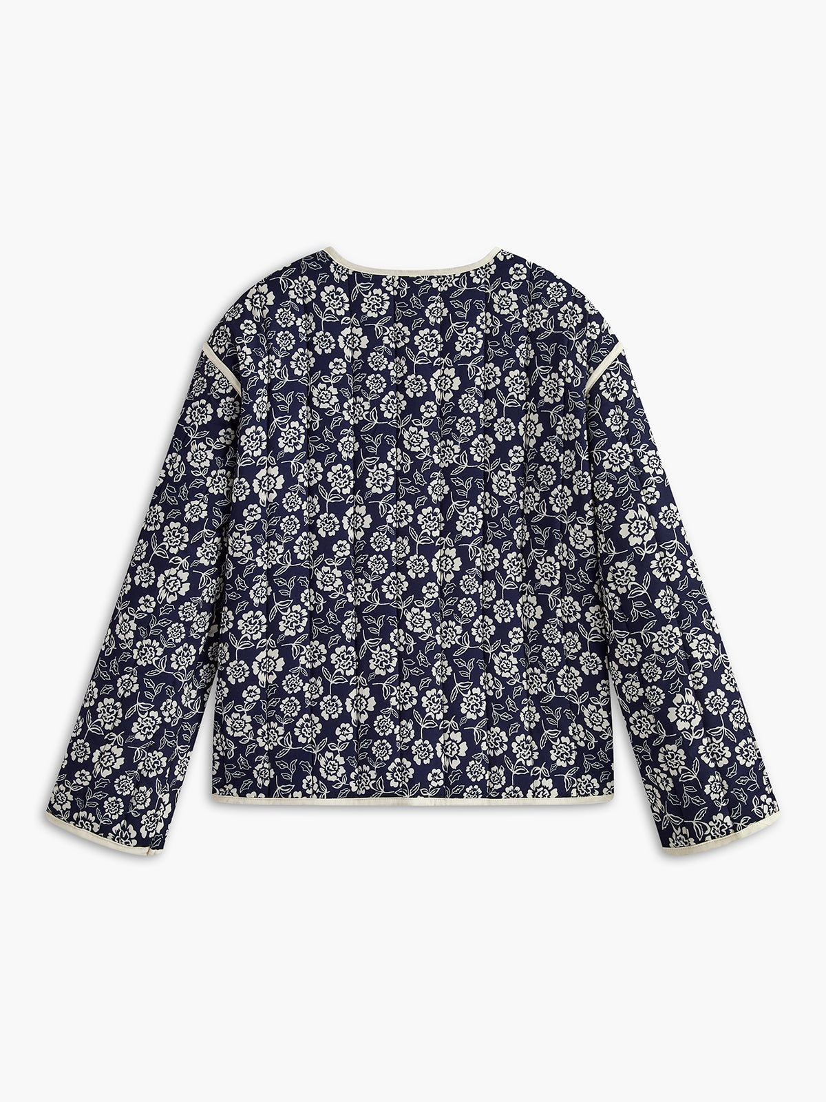 Floral Printed Pockets Winter Coat Quvarse
