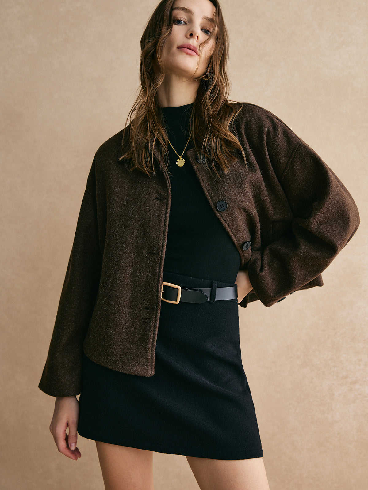Tweed Düğme Aşağı Ceket Quvarse