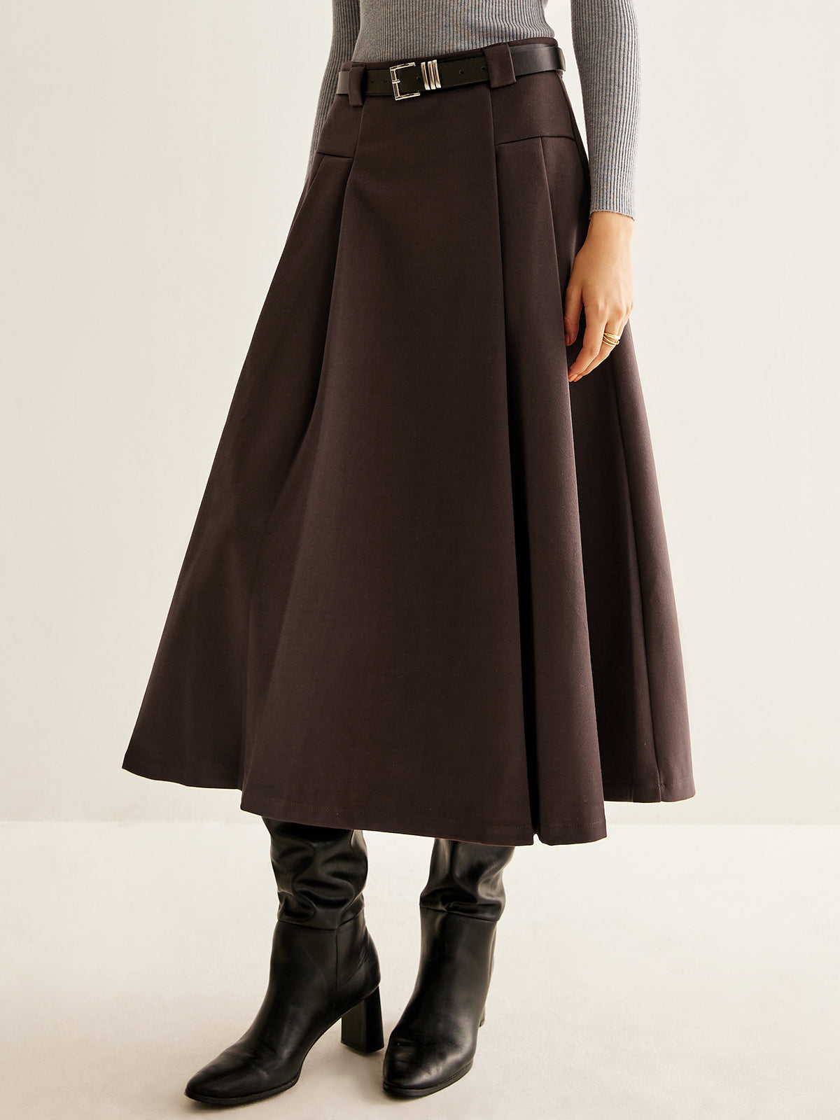 Utility Pleated Belted Skirt THESVELTECHIC