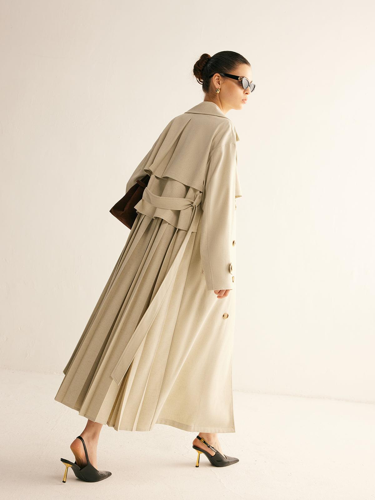 Elegance Pleated Trençkot Siaora