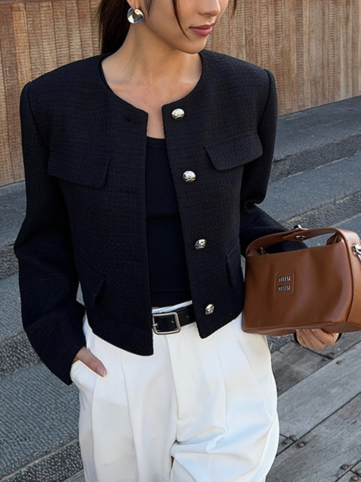 Button Down Tweed Jacket Quvarse