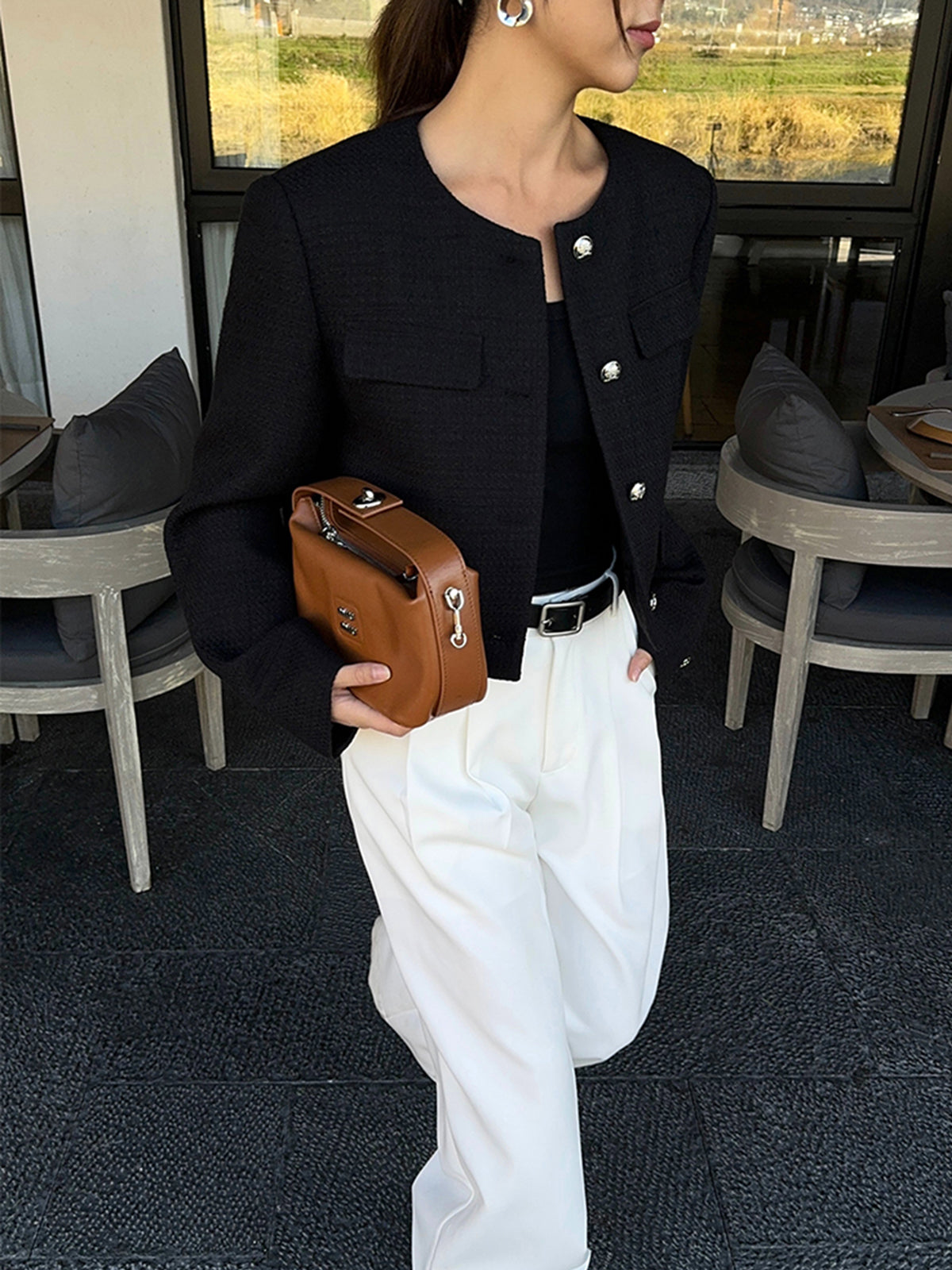Button Down Tweed Jacket Quvarse