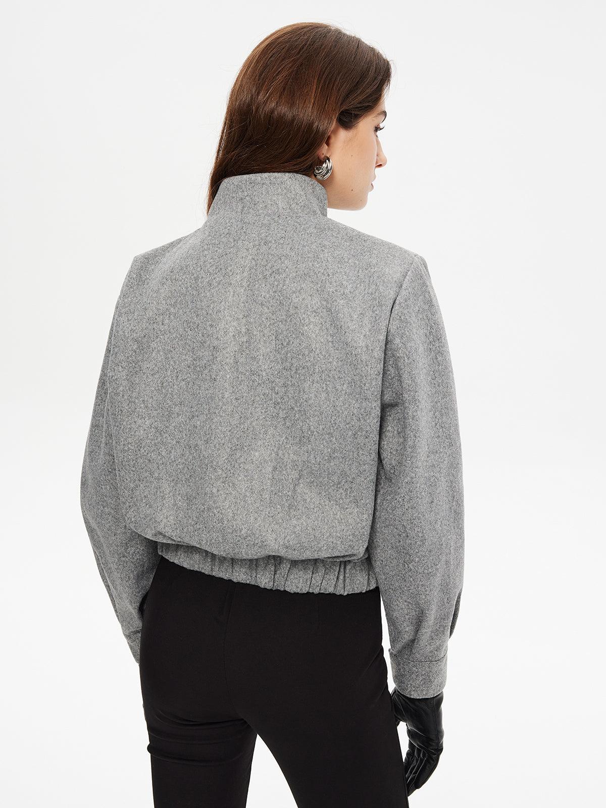 Elegant Wool Crop Ceket Siaora