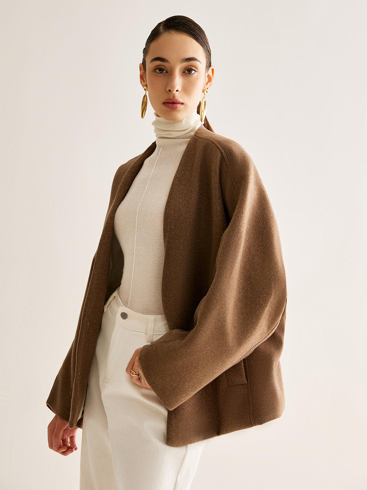 Mocha Essence Wool Ceket Siaora