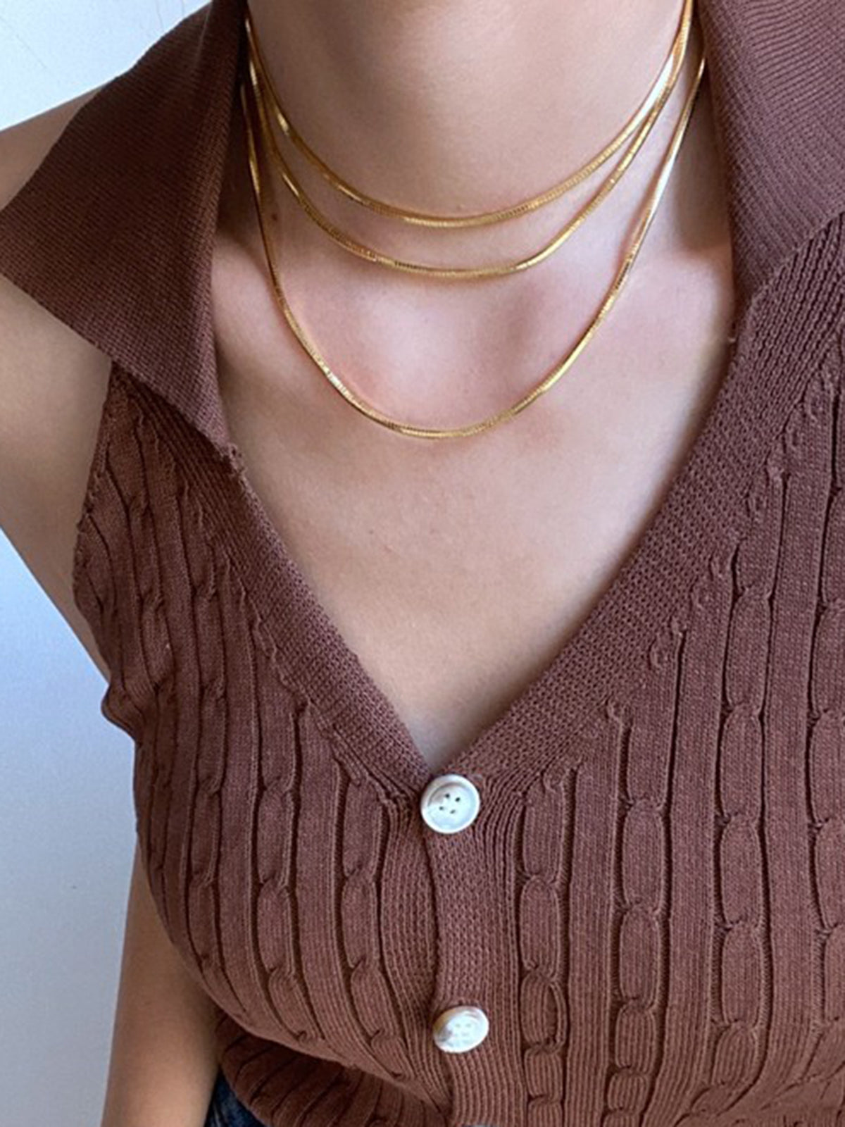 Yılan Zincir Katmanlı Kolye THESVELTECHIC