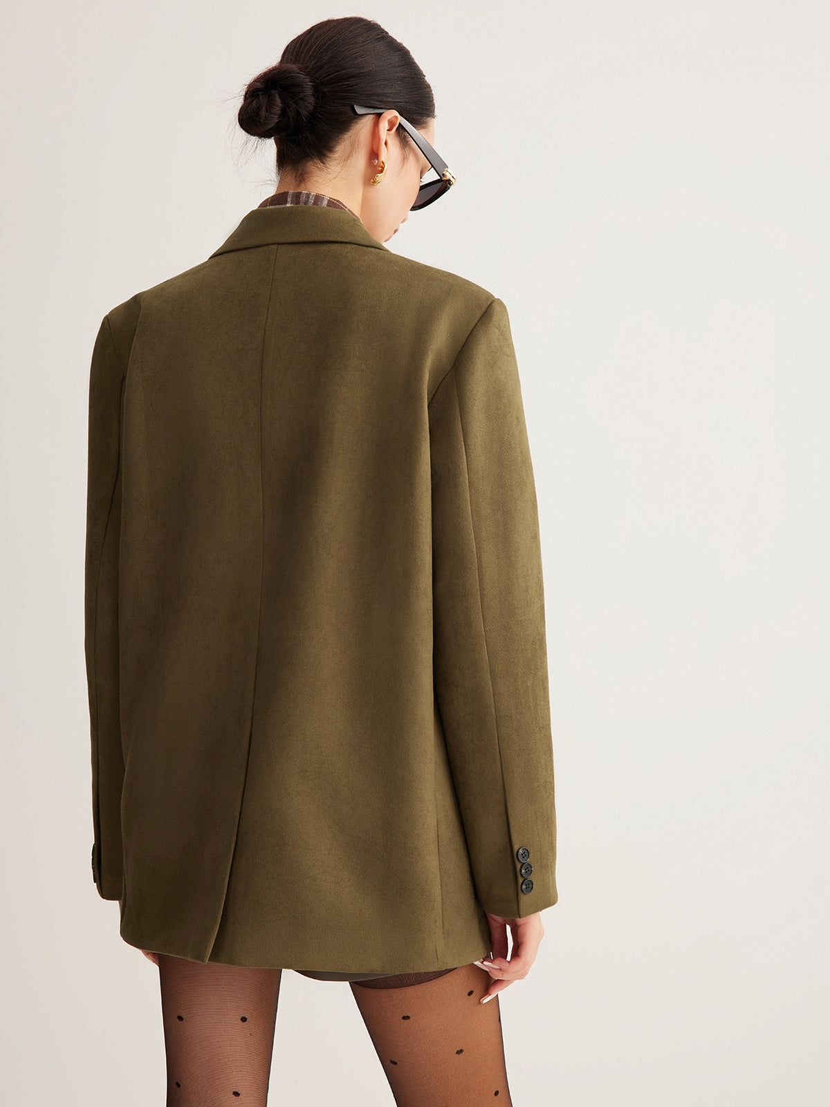 Süet Arkası Yırtmaçlı Blazer Quvarse