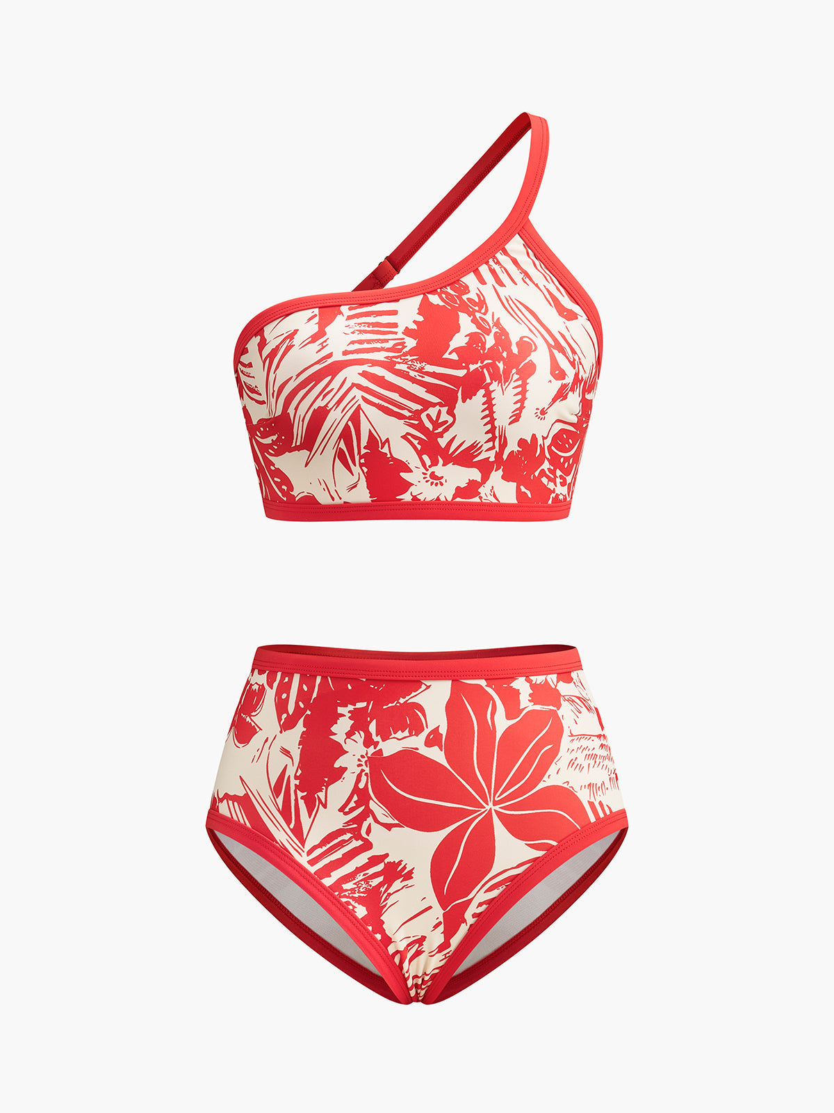 Tropikal Cennet Tek Omuzlu Bikini Takımı Siaora