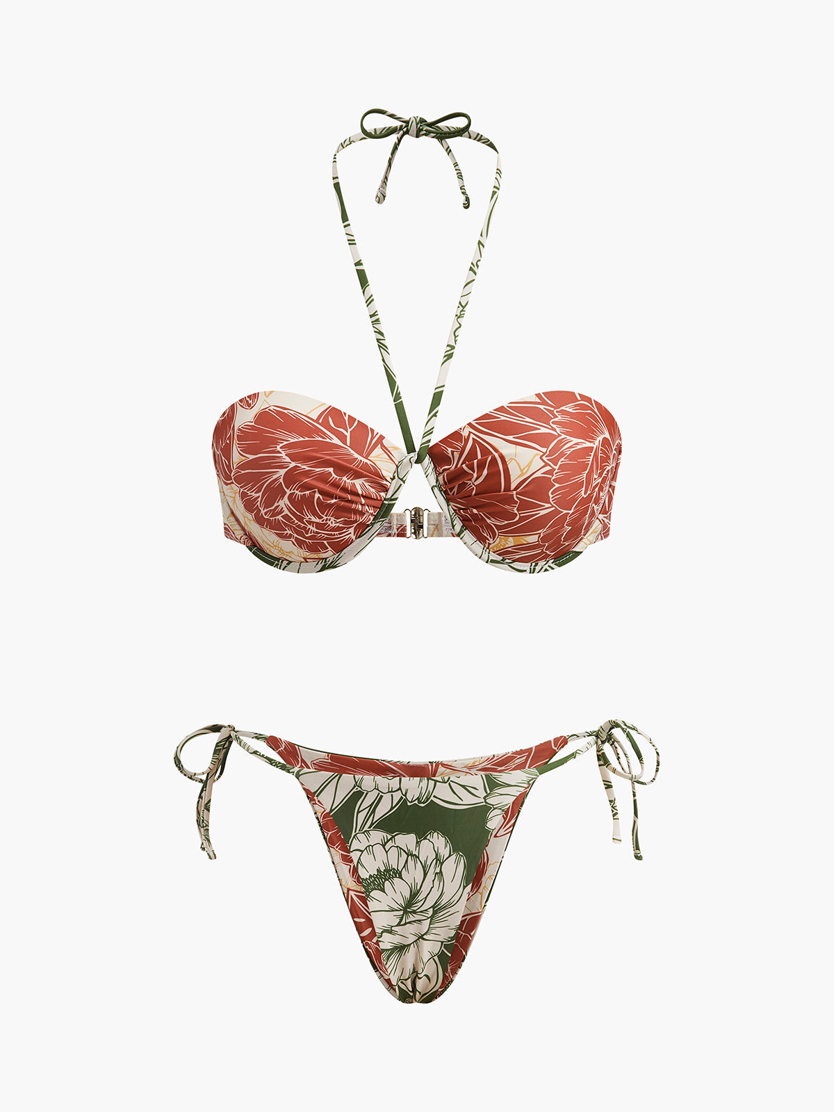 Şirin Çiçek Desenli Bikini Takımı ile Sevimli Bağlamalı Etek Shine Aura