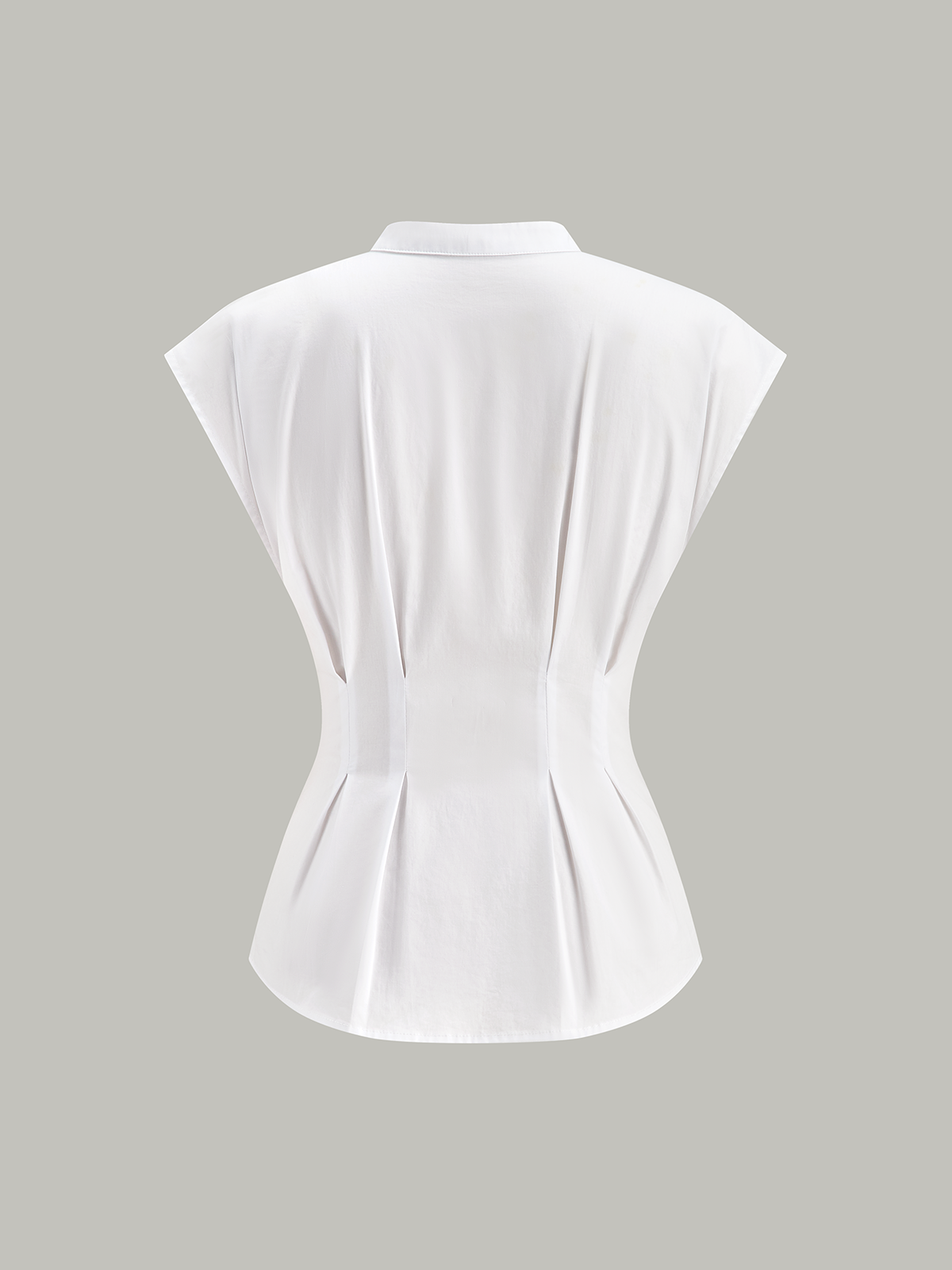 Mandarin Yaka Kapalı Kolsuz Peplum Gömlek THESVELTECHIC