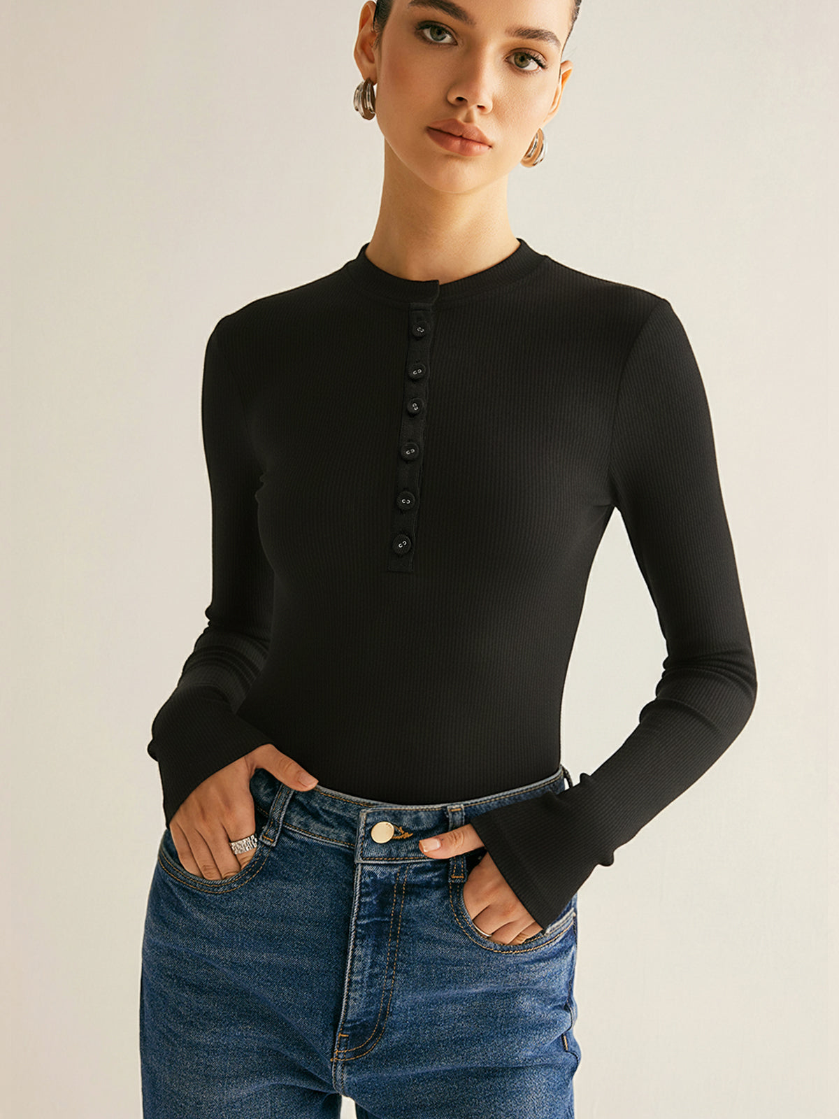 Nakışlı Uzun Kollu Bodysuit THESVELTECHIC