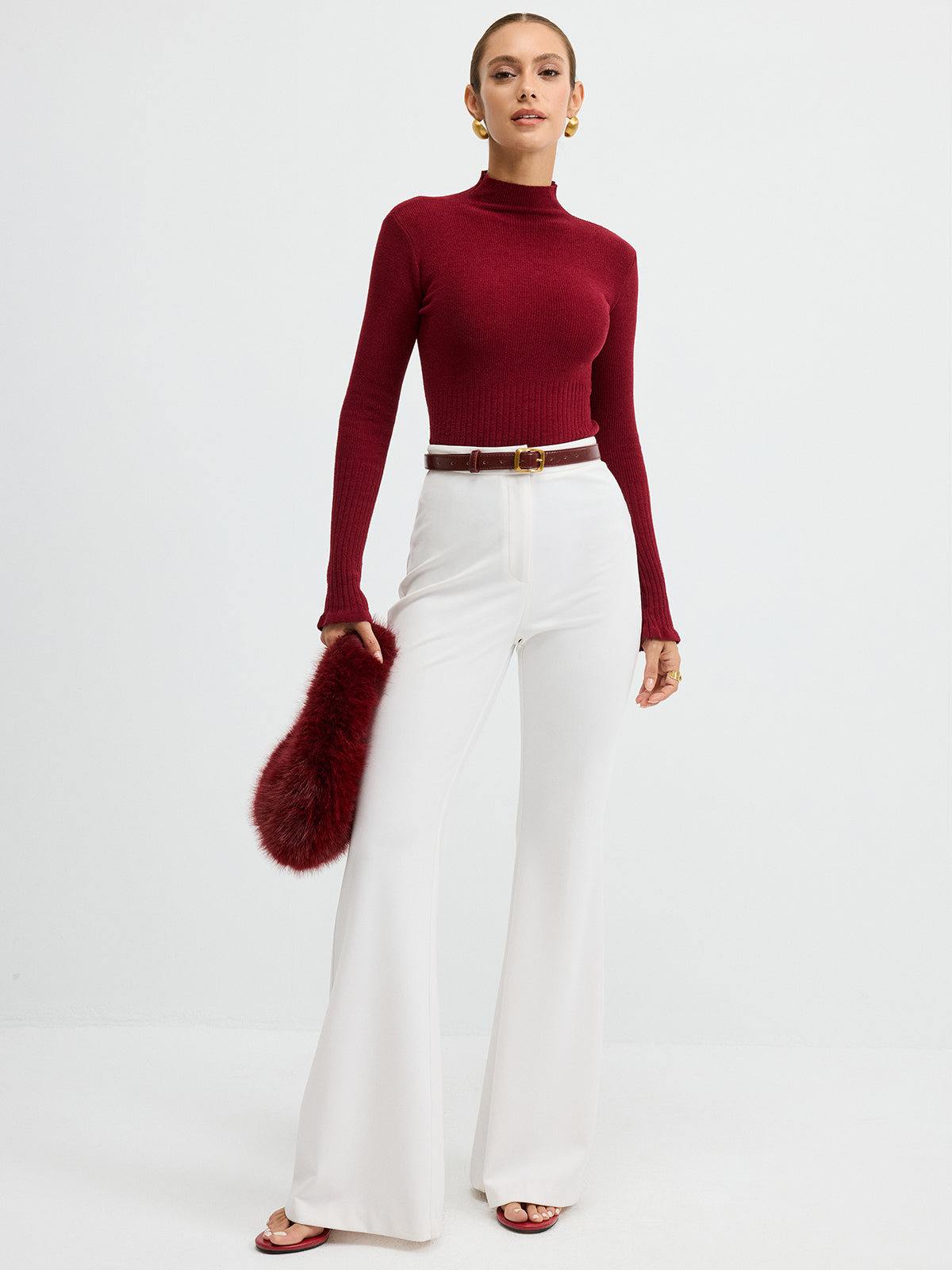 Slim Fit Yarım Balıkçı Yaka Ribana Kazak THESVELTECHIC