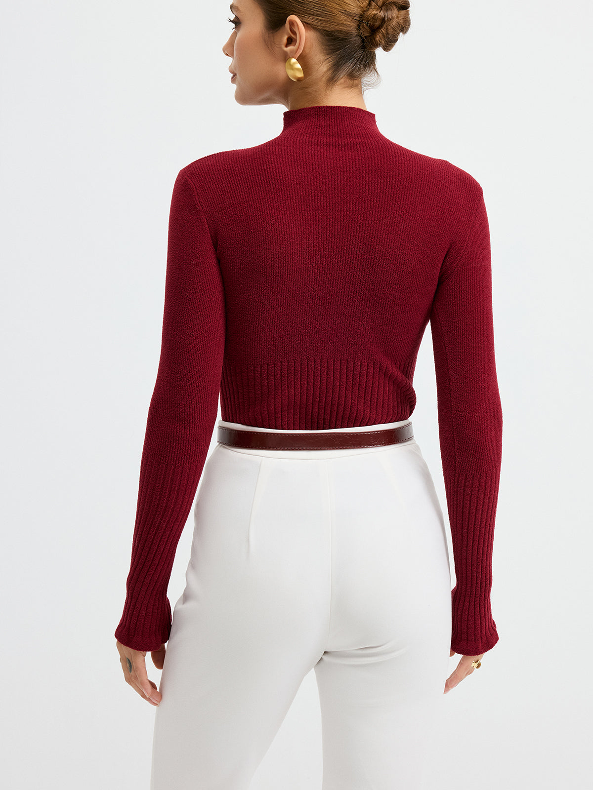 Slim Fit Yarım Balıkçı Yaka Ribana Kazak THESVELTECHIC
