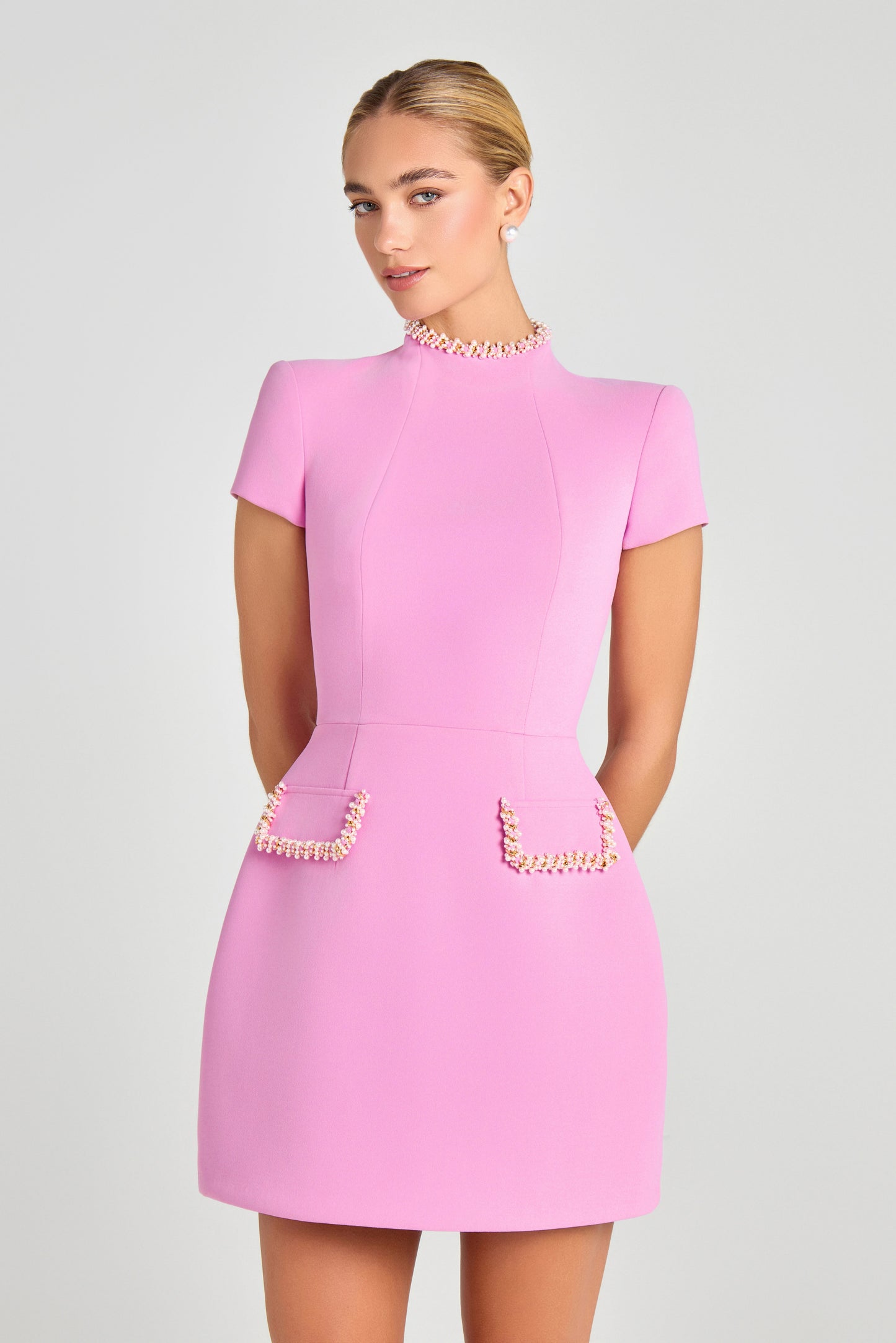 SIMONE Pembe Mini Elbise Siaora