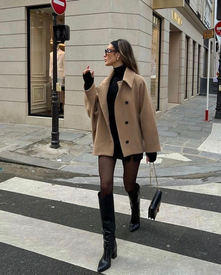 Zadie - Cepli Oversize Düğmeli Palto
