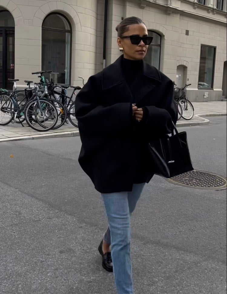 Zadie - Cepli Oversize Düğmeli Palto
