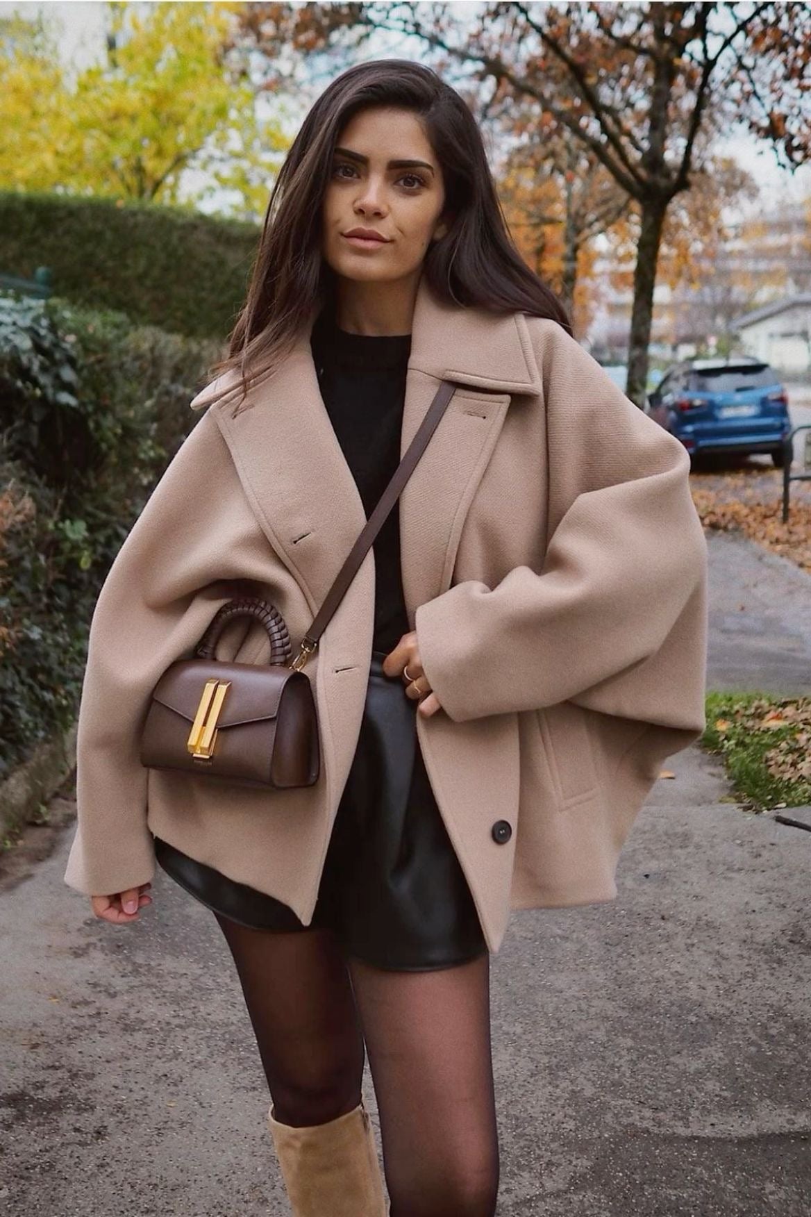 Zadie - Cepli Oversize Düğmeli Palto
