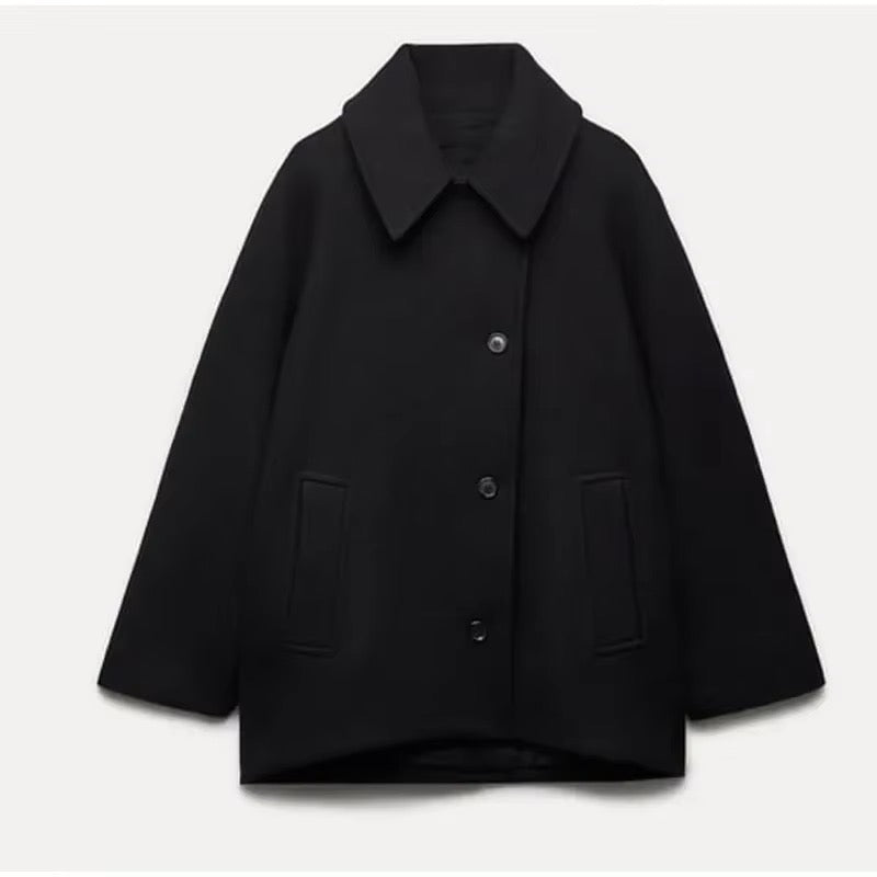 Zadie - Cepli Oversize Düğmeli Palto