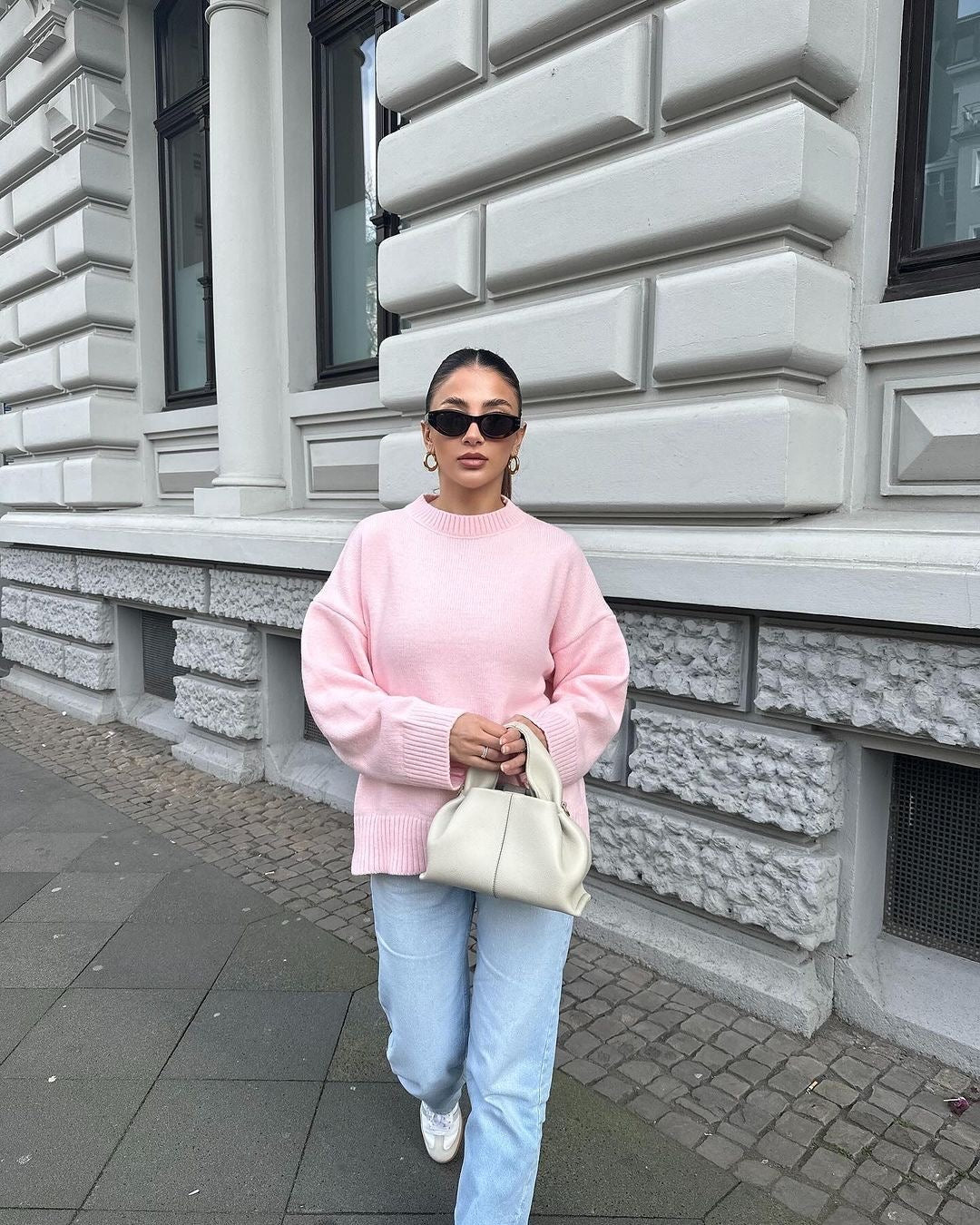 Lystria - Oversize Yumuşak Pembe Kazak