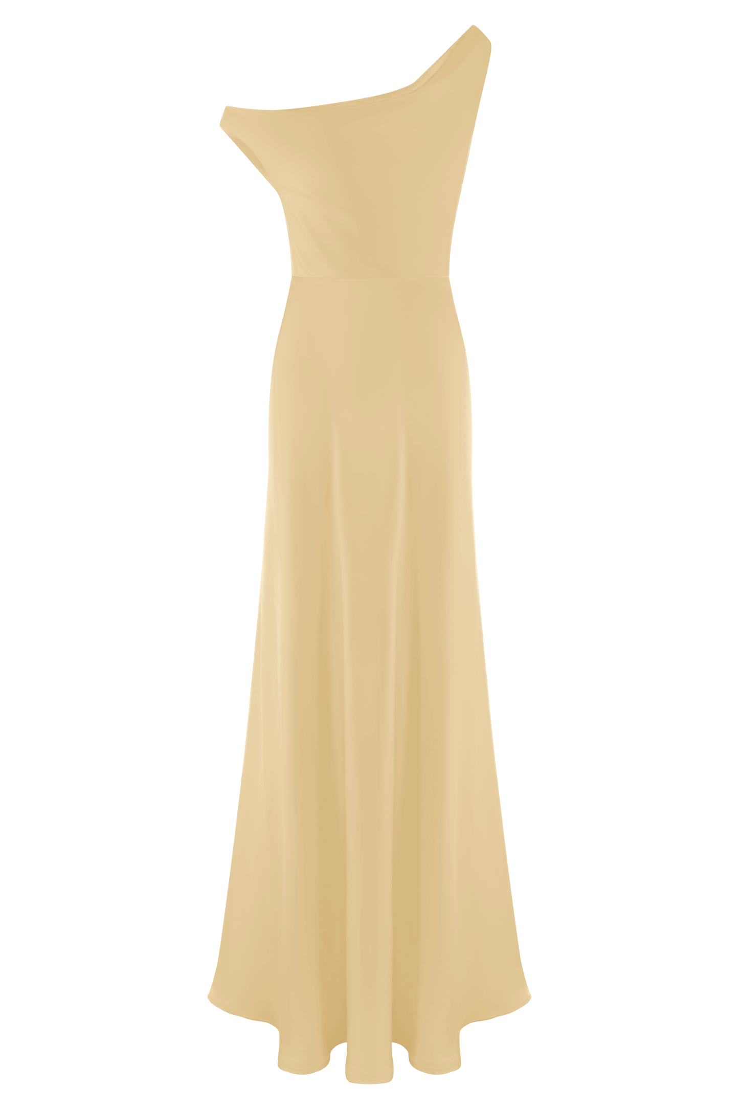 ROF Jacinta Tek Omuz Uzun Elbise - Pastel Limon Shine Aura