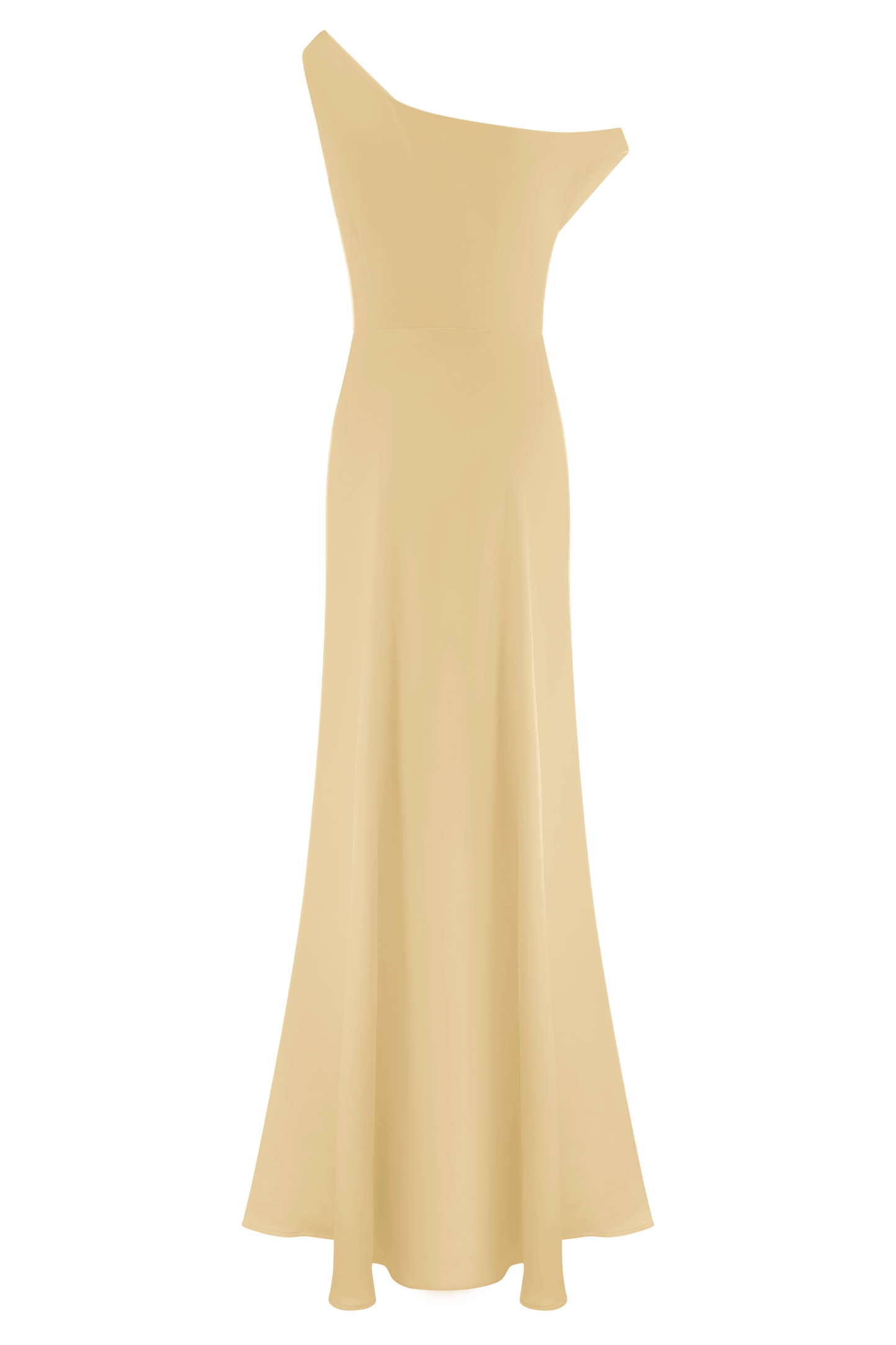 ROF Jacinta Tek Omuz Uzun Elbise - Pastel Limon Shine Aura