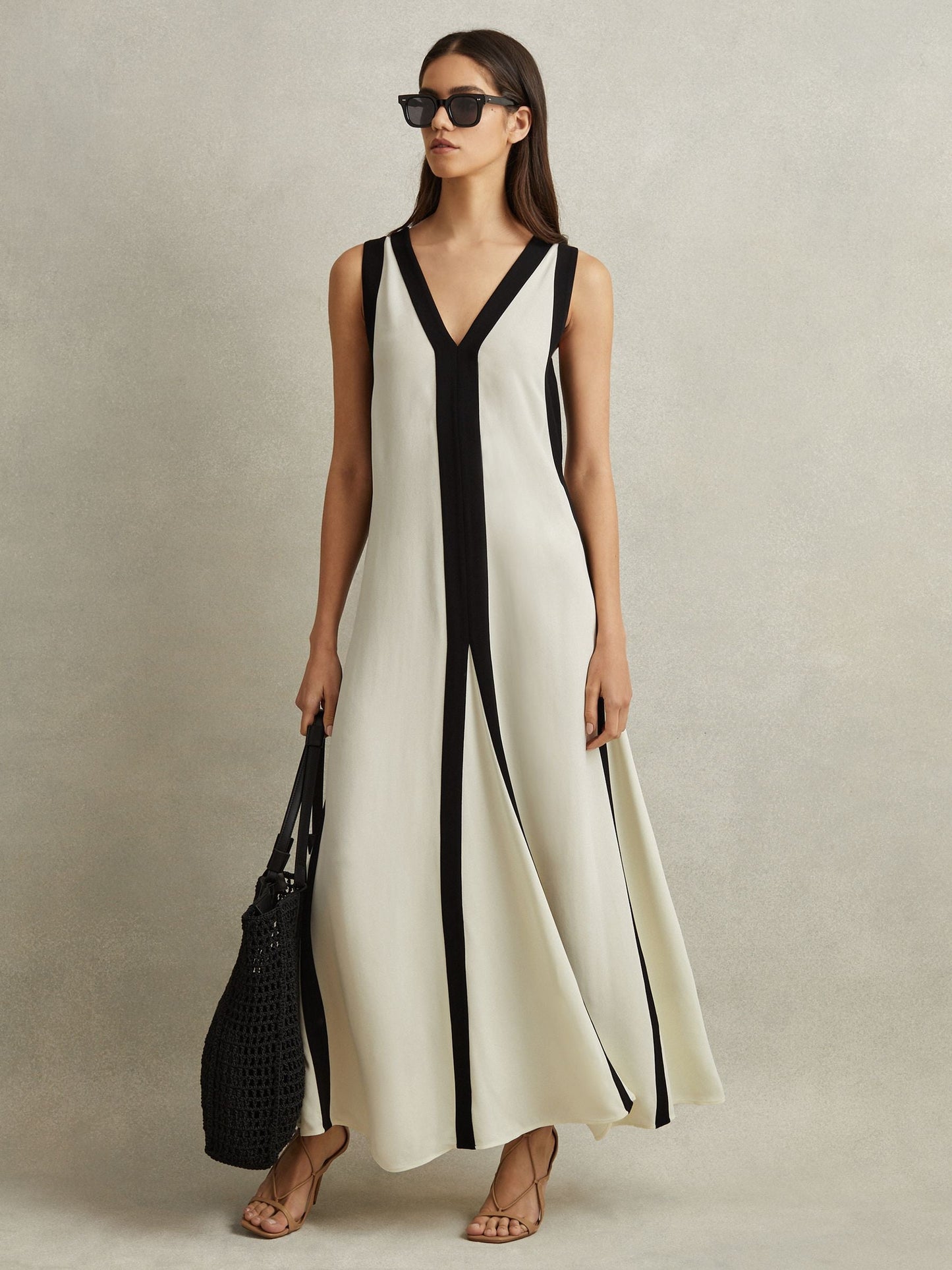 Rhea - Kontrast Maxi Elbise