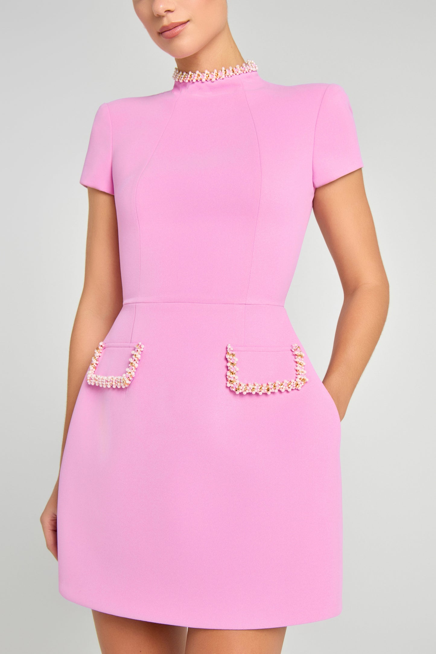 SIMONE Pembe Mini Elbise Siaora