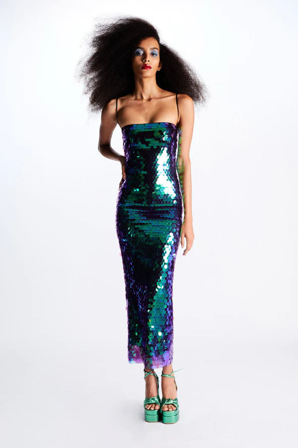 Vaenora - Sizzling Sequins Midi Dress Daily Discount Hub