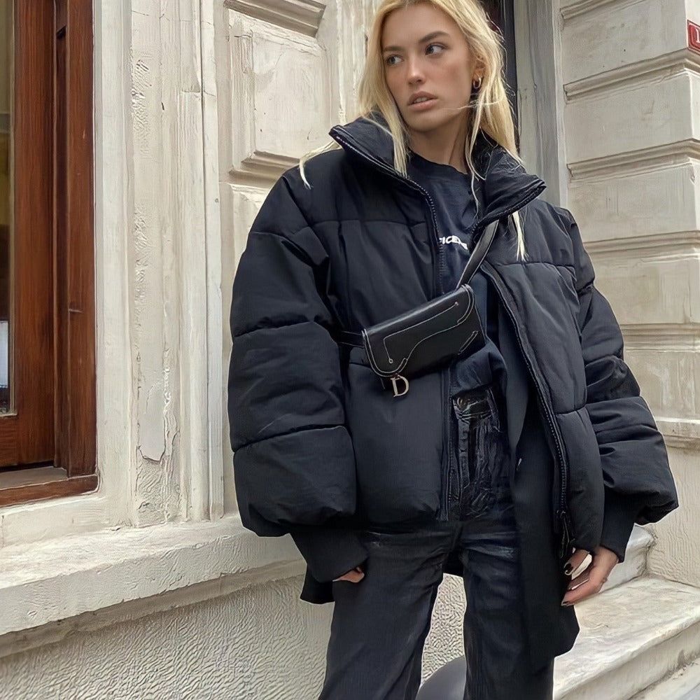 Xandri - Yaka Detaylı Puffer Fermuarlı Ceket