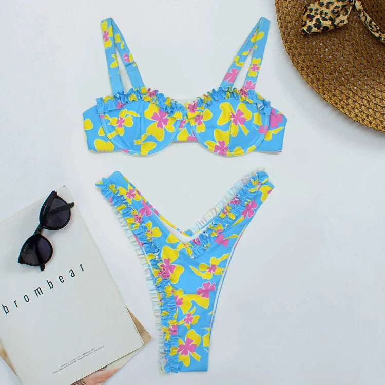 Tiffany - Fırfır detaylı sevimli bikini