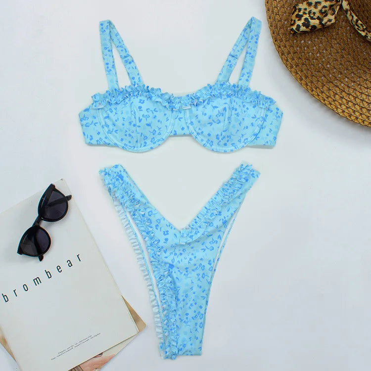 Tiffany - Fırfır detaylı sevimli bikini