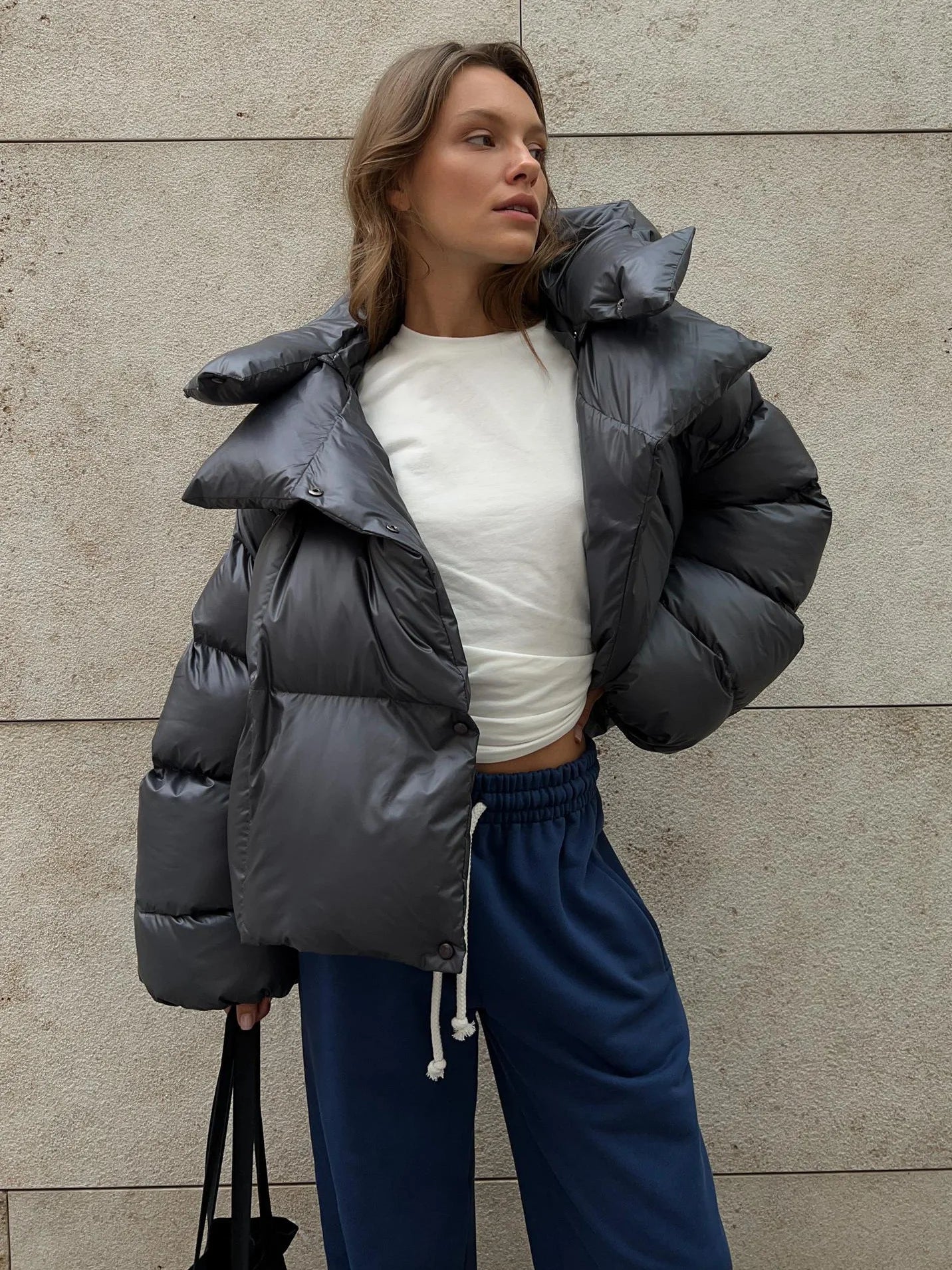 Azelina - Oversize Çift Katmanlı Şişme Ceket